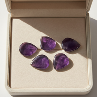 Cabochon d'améthyste double face en forme de goutte d'eau, sur mesure, de qualité supérieure – Fournisseur en gros d'améthyste personnalisée