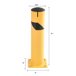OEM 24인치 스틸 볼라드 탈착식 고무 뚜껑 체인 슬롯 임시 안전 포스트 도로 교통 주차 차단기 물 채움 가능 - Product Image 2