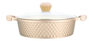 Marmites en aluminium moulé Tine Diamond avec couvercle en verre, 10 pièces, personnalisables, pour soupes et bouillons, grands ensembles de batterie de cuisine à induction pour la famille - Product Image 4
