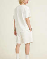 T-shirt décontracté surdimensionné pour homme en coton pur noir et blanc, 230 g, respirant, à manches courtes, personnalisable