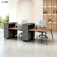Bureau de travail JIUSHUN avec cloison, design moderne, minimaliste, en bois, pour 2, 4, 6 ou 8 personnes, table de personnel