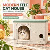 Maison pour chat en feutre moderne et personnalisée, type cube, pour l'intérieur, lit-caverne fermé pour chats et petits animaux, vente en gros OEM ODM
