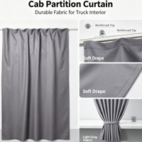 Rideau de séparation pour cabine de camion lourd, sur mesure pour camions Freightliner/Mercedes/Scania/Kenworth, protection solaire et intimité