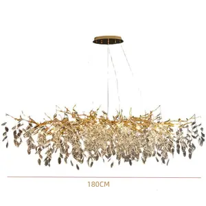 Hot Sale Indoor Decor Villa Hotel Lobby Hall French Style Modern Light Luxury Branch Crystal Chandelier