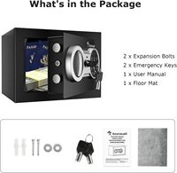 SF005 Safe mit elektronischem Zahlenschloss, Metall-Sicherheitsbox, 9,06x6,69x6,69 Zoll, mechanischer Code für Bargeld, Schmuck, Dokumente