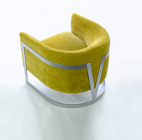 Fauteuil d'appoint de luxe 2022 en acier inoxydable doré, revêtement en velours, fauteuil lounge en forme de V pour la maison et l'hôtel