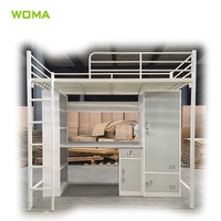 Lits superposés en fer modernes et économiques pour adultes, avec matelas et rangement, pour auberges de jeunesse, garantie 5 ans