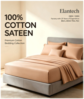Ensemble de literie en satin de coton biologique 60S de qualité supérieure, housse de couette et draps en coton 100% uni