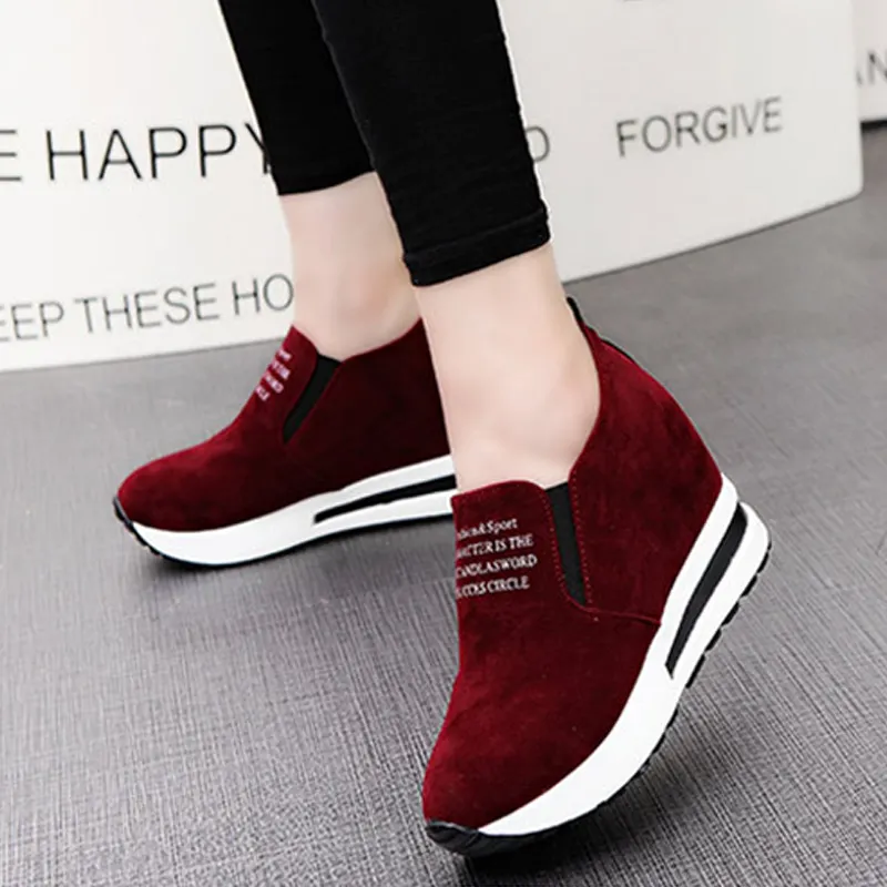 Women flat sports sneaker autumn fashion casual height increasing shoes Lady outdoor comfortable 2022 new wedge shoes
