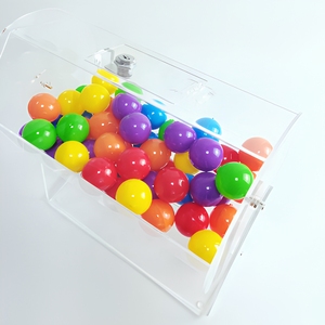 Boîte de tirage au sort transparente en acrylique avec tourne-disque pour billets de tombola et loterie - Product Image 2