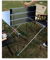 Table de camping pliable moderne en aluminium léger SOLOMAN pour 4 personnes, couleur argent, pour pique-niques et activités de plein air