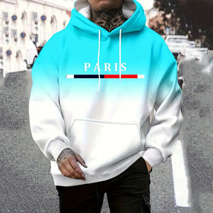 PARIS düz renk baskı Mens Hoodies Casual erkek grafik Hoodie kapşonlu kazak rahat streç İpli Trendy cep - Product Image 2