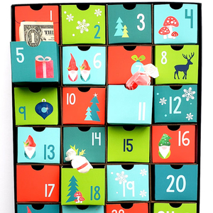 Noël sur le thème nordique scandinave Festive Matériaux recyclés Carton <span class=keywords><strong>Saison</strong></span> des vacances Remplir votre propre <span class=keywords><strong>calendrier</strong></span> <span class=keywords><strong>de</strong></span> l'avent bricolage - Product Image 3