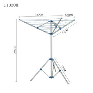 ราวแขวนผ้าแบบพับได้3แขนทำจากอะลูมิเนียมใช้ตากเสื้อ<span class=keywords><strong>ผ้า</strong></span>ได้ยาว15ม. - Product Image 4