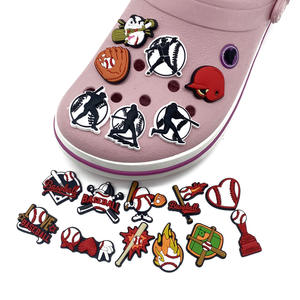 Nuevos accesorios de Pvc suave de dibujos animados al por mayor, hebilla decorativa de goma, logotipo de béisbol de la Liga Americana para zuecos, abalorios para zapatos - Product Image 3