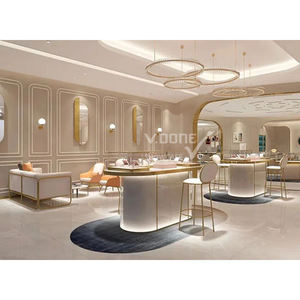 Vitrines de présentation de bijoux incurvées de luxe, mobilier sur mesure haut de gamme pour bijouteries avec éclairage LED pour boutiques de détail haut de gamme - Product Image 6