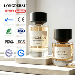 Nuevo Diseño 2026, Elegante Botella de Perfume Redonda Transparente Vacía de 50ml 100ml, Botella de Perfume de Vidrio Transparente con Tapa Negra Mate - Product Image 1