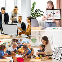Nouveau design petit tableau blanc portable de bureau double face noir mini tableau blanc magnétique effaçable à sec pliable avec support
