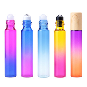 Botellas de rodillo degradado de 10ml y 5ml, rollo de vidrio de Color degradado para aceites esenciales, botellas de rollo de arcoíris - Product Image 6