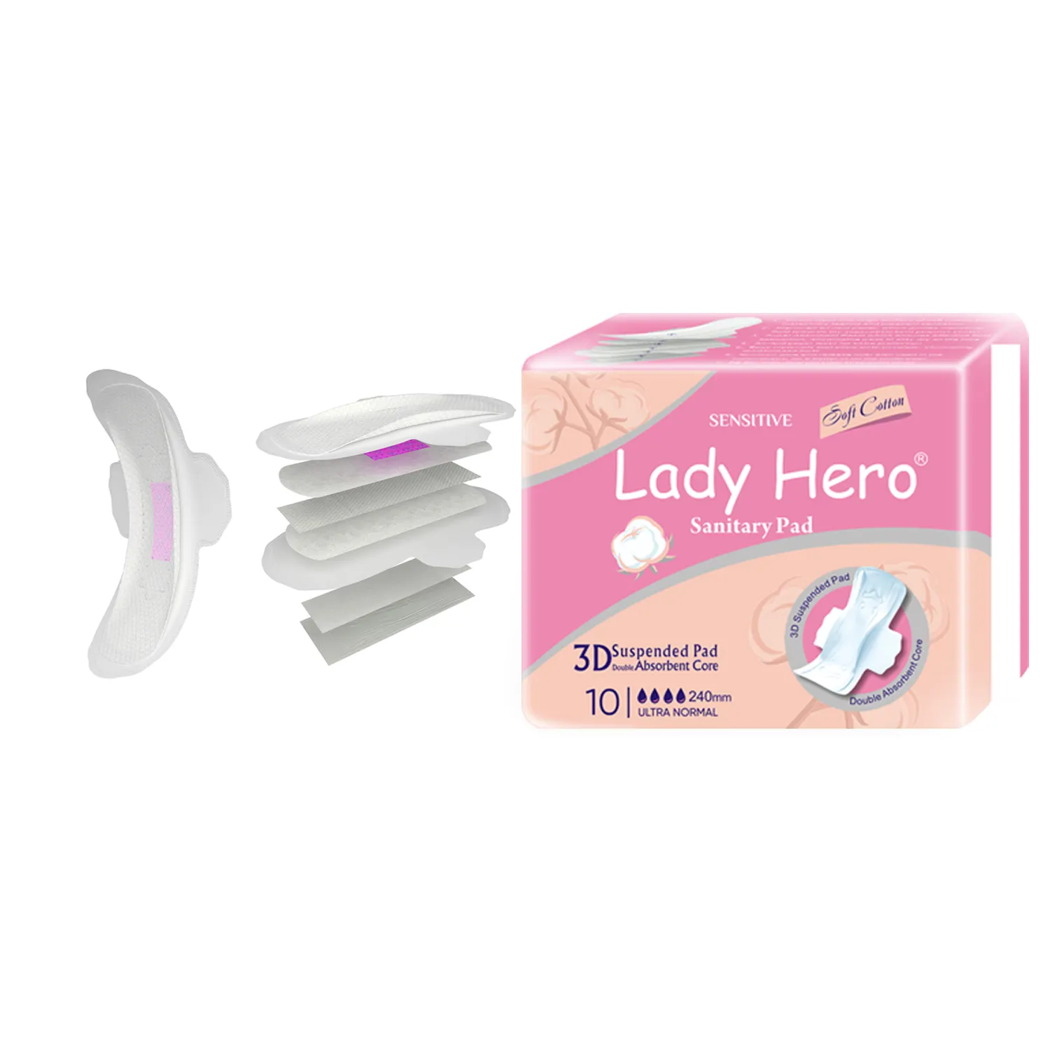 Vente en gros Private Label Serviettes hygiéniques ultra douces à usage quotidien 280mm pour femmes Serviettes hygiéniques jetables à bas prix Autres produits d'hygiène féminine