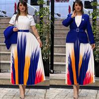 Ensemble deux pièces pour femmes, vêtements imprimés, col court, manches courtes, ensembles de robes pour femmes, tenues deux pièces