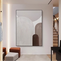Décorations modernes personnalisées Arche en plâtre Peinture beige pure 3D pour la maison Peinture minimaliste sur toile Logo personnalisé à l'huile Art 3d