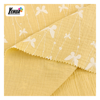 Tissu en mousseline de coton imprimé, doux et respirant, pour vêtements d'enfants, robes, vente en gros, tissu en mousseline à motifs de dessins animés