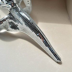 Máscara de pico de pájaro de PVC con purpurina efecto bola de discoteca I1301, accesorio de cosplay para disfraz de terror y fiesta de Halloween - Product Image 4