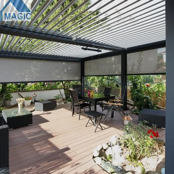 Direct Factory Outdoor Gazebo Waterproof Aluminum Bioclimatic Pergola For Garden