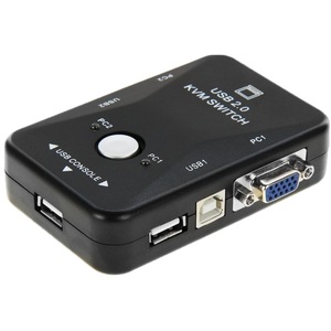 KVM <b>Switch</b> 2 Port <b>USB</b> 2.0 VGA <b>USB</b> Console PC1 PC2 Dual Computer Sharing - Product Image 1