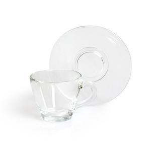 Ensemble Excelsa de 6 tasses à expresso avec soucoupes Brasilia 9 cl en verre transparent, ensembles de café et de thé - Product Image 1