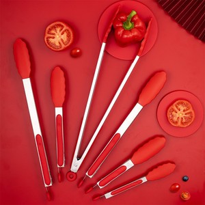 Plump And Moist Silicone Food Clips Stainless Steel 9 12 Inch Heat Resistant <b>BBQ</b> Steak Clips For Kitchen Use - Product Image 1