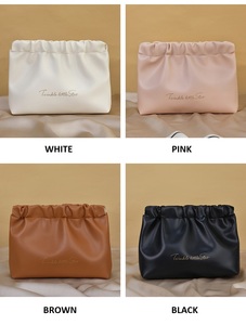 <span class=keywords><strong>Sac</strong></span> de maquillage en cuir PU imperméable, trousse de toilette, <span class=keywords><strong>sac</strong></span> de voyage à main pour femmes avec ouverture plissée, rangement cosmétique portable - Product Image 2