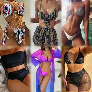 Wholesale High-quality <b>Vintage</b> Printed Swimsuits Two-piece <b>Bikini</b> Sets Women's Beachwear Clearance Random Shipment - Product Image 2