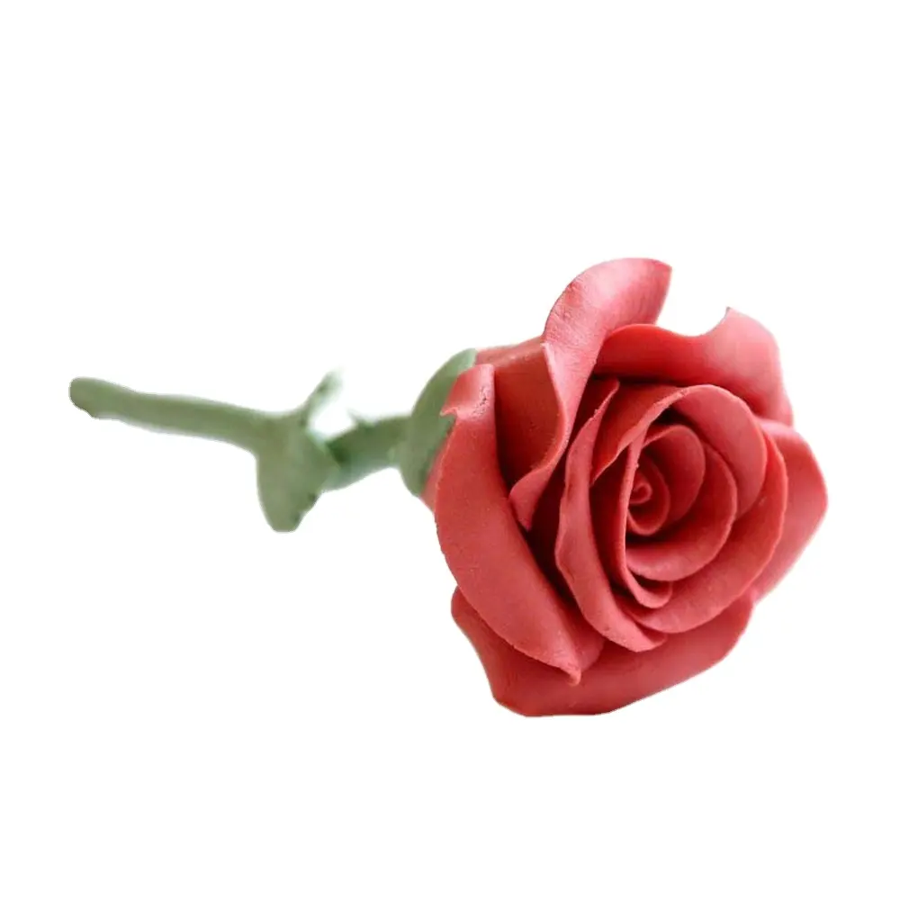 OEM हस्तनिर्मित प्रस्ताव चीनी मिट्टी के बरतन फूल गुलाब उच्च गुणवत्ता के हाथ चित्रकला कस्टम सिरेमिक फूल शादी की सजावट फूल