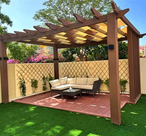 برجولة خشبية متينة بتصميم عصري مخصص للحدائق الفاخرة من مركبات الخشب البلاستيكي لتزيين الشرفة - Product Image 1