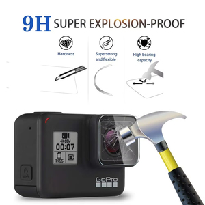 Film trempé 2.5D 9H avant-arrière pour GoPro <span class=keywords><strong>Hero</strong></span> 5 6 7, protection d'écran et de l'objectif de la caméra, film de remplacement - Product Image 3