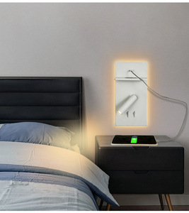 Không Dây Sạc Cạnh Giường Ngủ Linh Hoạt Ánh Sáng Đọc Sách Bắc Âu Khách Sạn Nhà Phòng Tường Ánh Sáng Gắn LED Đọc Sách Đèn Tường - Product Image 6