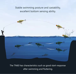 Señuelo de Pesca Artificial de Plástico ABS de 60 mm y 12 g con Sonido de Cascabel, Hundimiento y Vibración Completa en <span class=keywords><strong>el</strong></span> Agua - Product Image 6