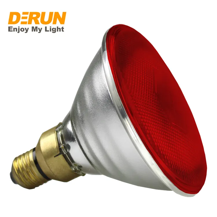 100W 150W 175W lampe halogène chauffante pour élevage d'animaux avec support E27 PAR38 couverture rouge infrarouge lampe chauffante halogène