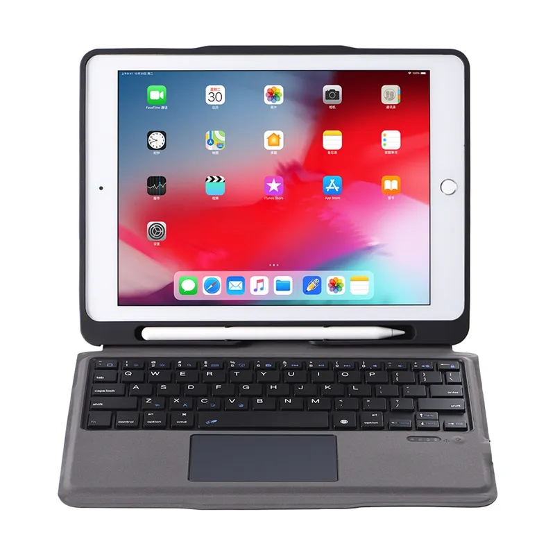 TPU Leather Wireless Keyboard Tablet Case for iPad 10.2/2020/2019/Pro10.5/Air3 backlit keyboard case with Pen Holder