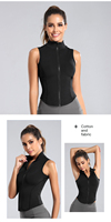 RUIQUWIN vente en gros personnalisé de haute qualité course sans manches gilet vêtements de sport veste sport femmes débardeurs fermeture éclair Yoga hauts