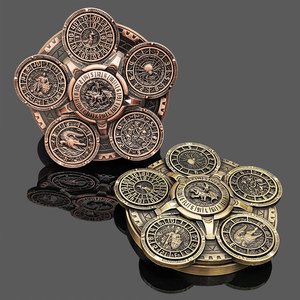 Contador de dados metálico vintage con efecto de salpicaduras de sangre, 7 en 1, con brújula giratoria para accesorios de juegos de mesa Dungeons and Dragons - Product Image 5