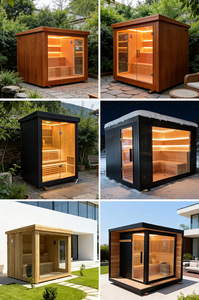Salle de sauna en cèdre rouge de style <span class=keywords><strong>nordique</strong></span> moderne avec poêle à sauna pour spa à domicile et bien-être - Construction en bois massif écologique - Product Image 6