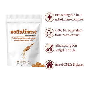 Cápsulas Blandas de Nattokinasa GMP OEM 4,000 FU, 240 Unidades, Suplemento Dietético para el Apoyo Cardiovascular y Circulatorio - Product Image 2