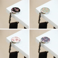 Porte-sac de table personnalisé en métal argenté transparent, style fleur, rond