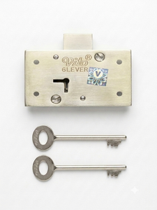 Serrure de placard robuste à double action 85 mm avec corps en acier inoxydable, mécanisme de verrouillage en laiton et clé en fer – Quincaillerie pour meubles - Product Image 1