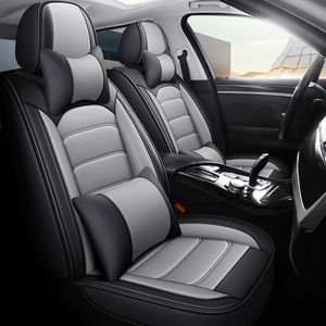 Housse de siège de <span class=keywords><strong>voiture</strong></span> universelle en cuir PU Nappa de haute qualité et durable pour cinq places, ensemble complet - Product Image 3