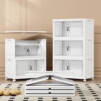 Armoire de rangement mobile pliable, chariot roulant en PP ABS PET, pliable, avec roues, gain de place, multi-usages, écologique