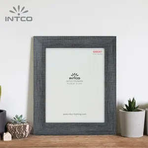 Intco定制桌面装饰展示面纸带或不带垫子塑料织物纹理图片相框